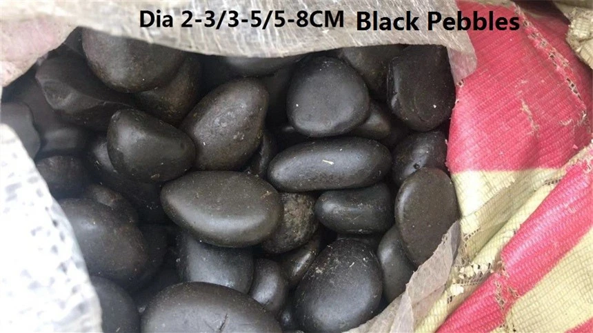 black stone pebbles for gardens