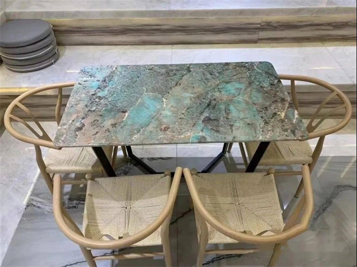 Green Marble Top Dining Table
