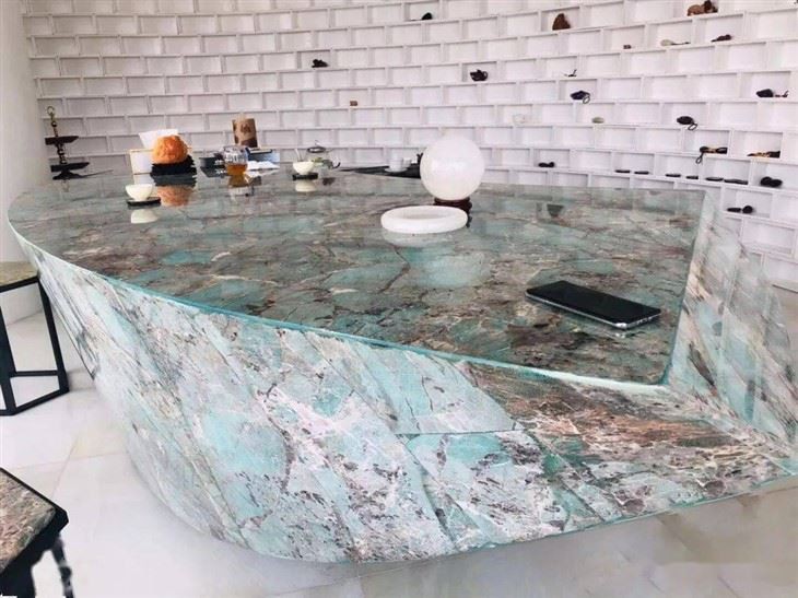 Green Marble Top Dining Table