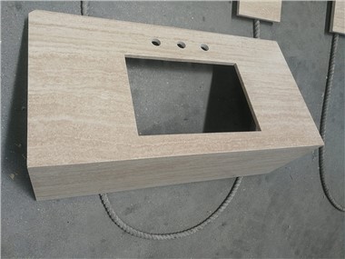 Πλακάκια τραβερτίνης γεμισμένα και ακονισμένα