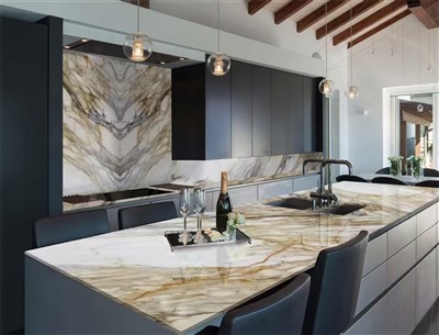 Calacatta Χρυσός Μάρμαρο Κουζίνα Backsplash